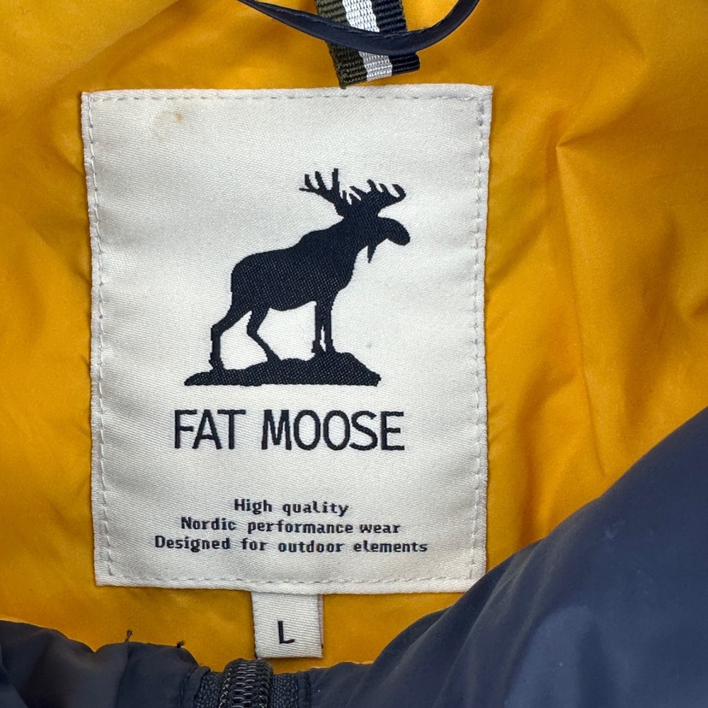 Fat Moose Quilted Womens L Vest Navy Blue Yellow Puffer Sleeveless‎ Outerwear - Picture 5 of 12